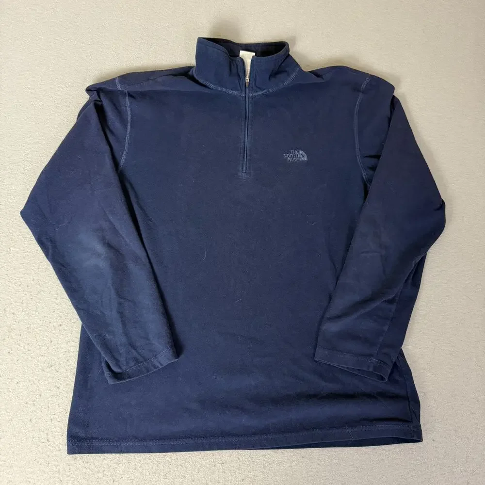 The North Face TKA 100 Men’s Large Navy Blue Quarter Zip Fleece Pullover